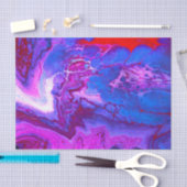 アクリル系流体注ぎパープルマーブルデザイン 薄葉紙 (クラフト)