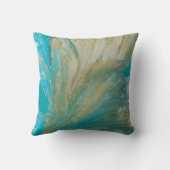 アクリル系流動抽象芸術ターコイズ沿岸 クッション (裏面)