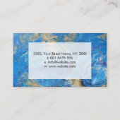 アクリル系流動抽象芸術ブルースと金ゴールド 名刺 (裏面)