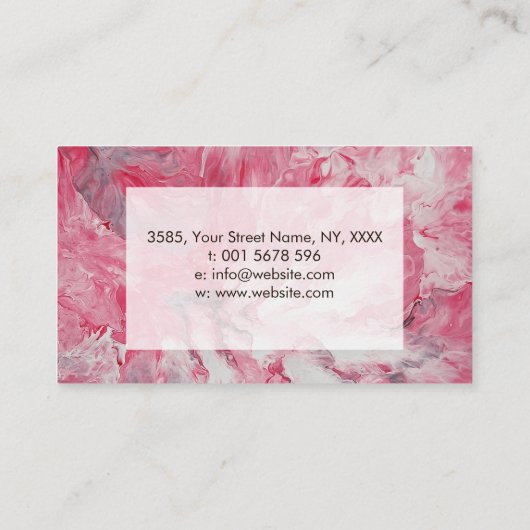 アクリル系流動抽象芸術赤面フロー花びら 名刺 (裏面)