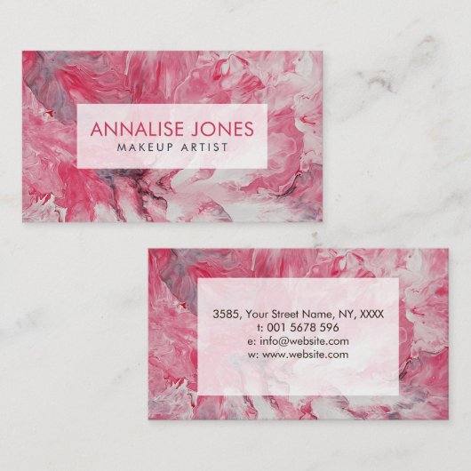 アクリル系流動抽象芸術赤面フロー花びら 名刺 (正面/裏面)