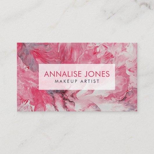 アクリル系流動抽象芸術赤面フロー花びら 名刺 (正面)