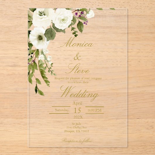 アクリル系編集可能結婚式招待状 アクリル招待状 (正面)