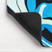 アクリル系青色黒色の液状抽象芸術パターン マウスパッド (コーナー)