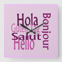 アクリル紫色の壁時計