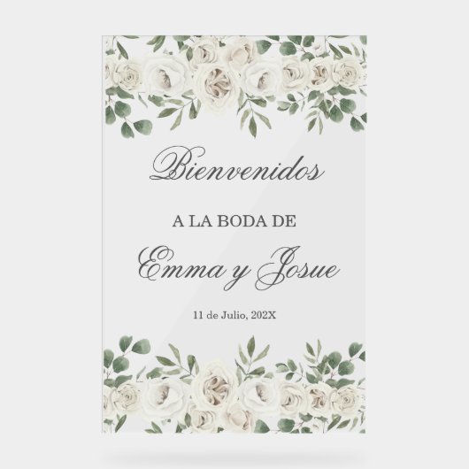 アクリル結婚のウェルカムサインスペインのイン アクリルサイン (正面)