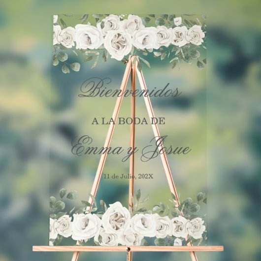 アクリル結婚のウェルカムサインスペインのイン アクリルサイン (ニュートラル)