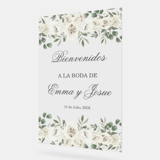 アクリル結婚のウェルカムサインスペインのイン アクリルサイン (傾斜)