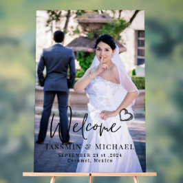 アクリル結婚の歓迎サインと写真 アクリルサイン