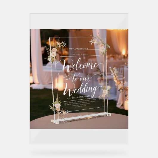 「アクリル結婚の歓迎サイン」 アクリルサイン (正面)