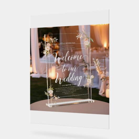 「アクリル結婚の歓迎サイン」 アクリルサイン (傾斜)