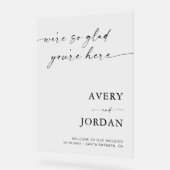 アクリル結婚の歓迎サイン、ミニマリスト歓迎 アクリルサイン (傾斜)