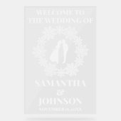 アクリル結婚スノーフレークの歓迎サイン アクリルサイン (正面)