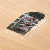 アクリル結婚写真モダンアーチ白文字 アクリル招待状 (レイダウン)