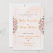 アクリル結婚式招待状エレガント、グ結婚リーン 招待状 (正面)