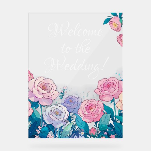 アクリル結婚看板へようこそ アクリルサイン (正面)