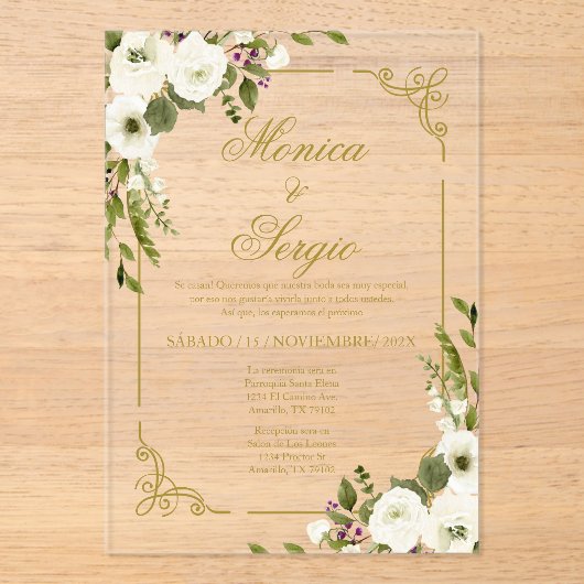 アクリル結婚系 アクリル招待状 (正面)