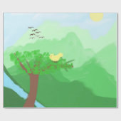 アクリル絵を描カラー自然 ラッピングペーパー (フラット)
