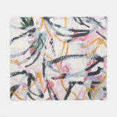 アクリル絵を描デザイン素子 フリースブランケット (正面(横))