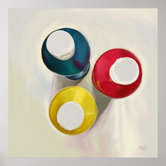 アクリル絵を描ボトルアーカイバルプリント ポスター (正面)