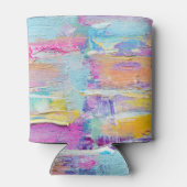 アクリル絵画のアートバックグラウンドテクスチャ 缶クーラー (裏面)