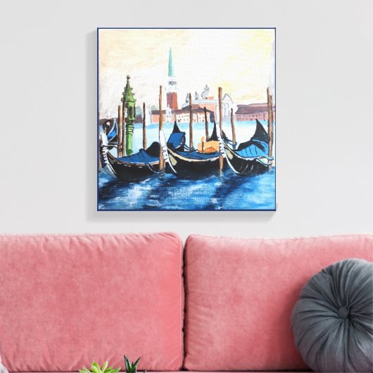 アクリル絵画のゴンドラ(Gonda)のサンマークス広場 キャンバスプリント (インサイチュ (リビング))