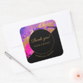 アクリル絵画パープル感謝してい金ゴールド結婚のユーザ スクエアシール (封筒)