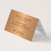 アクリル絵画抽象芸術銅金ゴールドモノグラムの 名刺 (裏面)