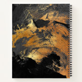 アクリル絵画抽象芸術黒金ゴールドモノグラムの ノートブック (裏面)