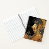 アクリル絵画抽象芸術黒金ゴールドモノグラムの ノートブック (内部)