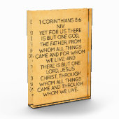 アクリル聖書の聖句ブロック – 1コリント8:6 フォトブロック (左)