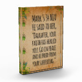 アクリル聖書の聖句ブロック – Mark 5:34 フォトブロック (左)