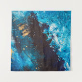 アクリル色の背景。抽象芸術絵画の油ダ タペストリー (正面(横))