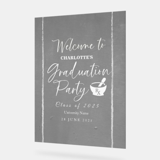アクリル薬学卒業パーティー歓迎サイン アクリルサイン (傾斜)
