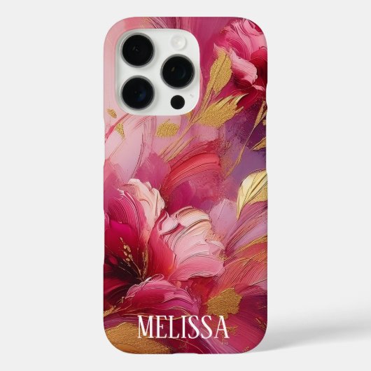 アクリル製のフクシアゴールドエレガンス 名入れ可能 Case-Mate iPhoneケース (裏面)