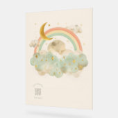 アクリル製の保育園サイン | 水彩の眠れる月 アクリルサイン (傾斜)