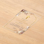 アクリル製の秋の花のボヘミアン初聖体拝領 アクリル招待状 (レイダウン)