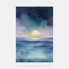 アクリル製の育児サイン | 水彩画の海 アクリルサイン