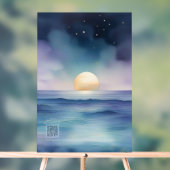 アクリル製の育児サイン | 水彩画の海 アクリルサイン (ニュートラル)