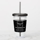 アクリル製タンブラーに黒のビジネスブランド アクリルタンブラー (正面)