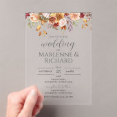 アクリル製ボヘミアンエレガント結婚式招待状 アクリル招待状 (インサイチュ (ポータブル))