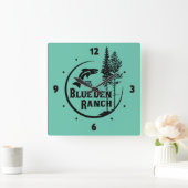 アクリル製壁掛けトラックグリーン スクエア壁時計 (ホーム)