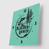 アクリル製壁掛けトラックグリーン スクエア壁時計 (傾斜)