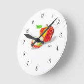 アクリル製壁時計リンゴ ラウンド壁時計 (傾斜)