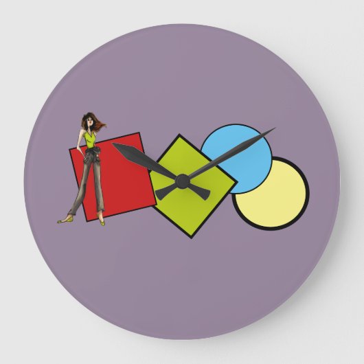 アクリル製壁時計子供へ ラージ壁時計 (正面)