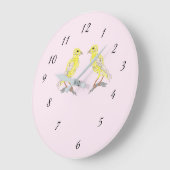 アクリル製壁時計：イエローカナリア ラージ壁時計 (傾斜)