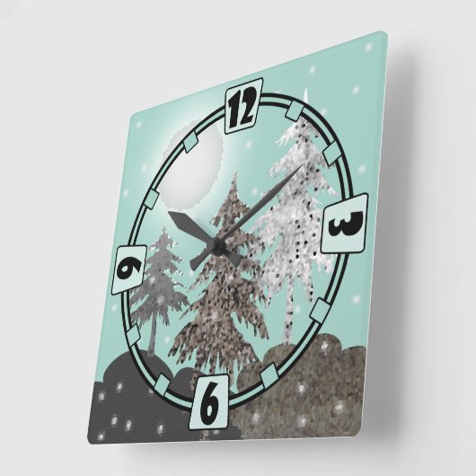 アクリル製壁時計 スクエア壁時計 (傾斜)