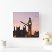 アクリル製壁時計 スクエア壁時計 (ホーム)