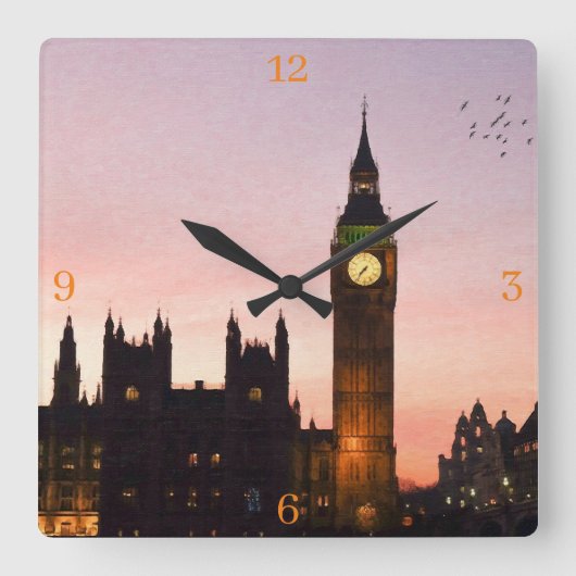 アクリル製壁時計 スクエア壁時計 (正面)