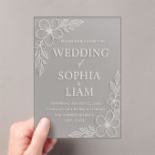 アクリル製結婚式招待状 - フローラル アクリル招待状 (インサイチュ (ポータブル))